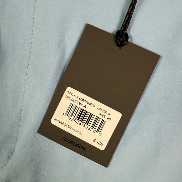 G/Fore Maverick 4-Way Stretch Shorts Mens 40 Baja Blue 8” Golf Performance NEW - Picture 3 of 10